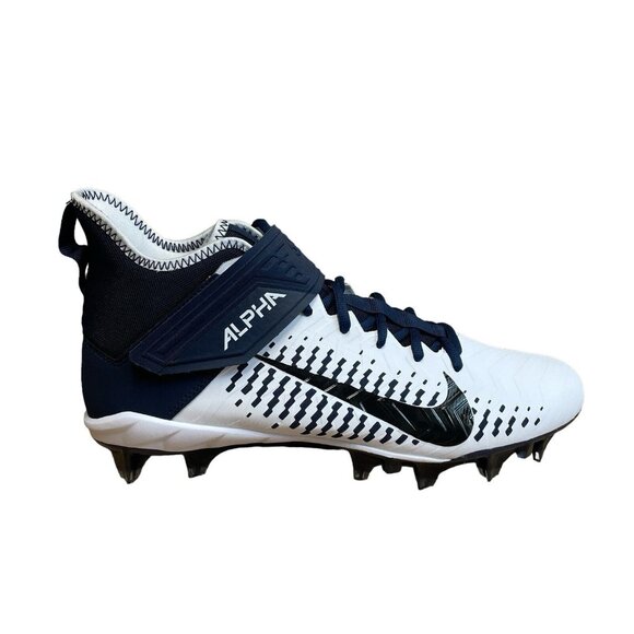 NIKE ALPHA MENACE PRO 2 MENS SIZE 12 WHITE NAVY BLUE FOOTBALL CLEATS BV3945-102 - Picture 1 of 7